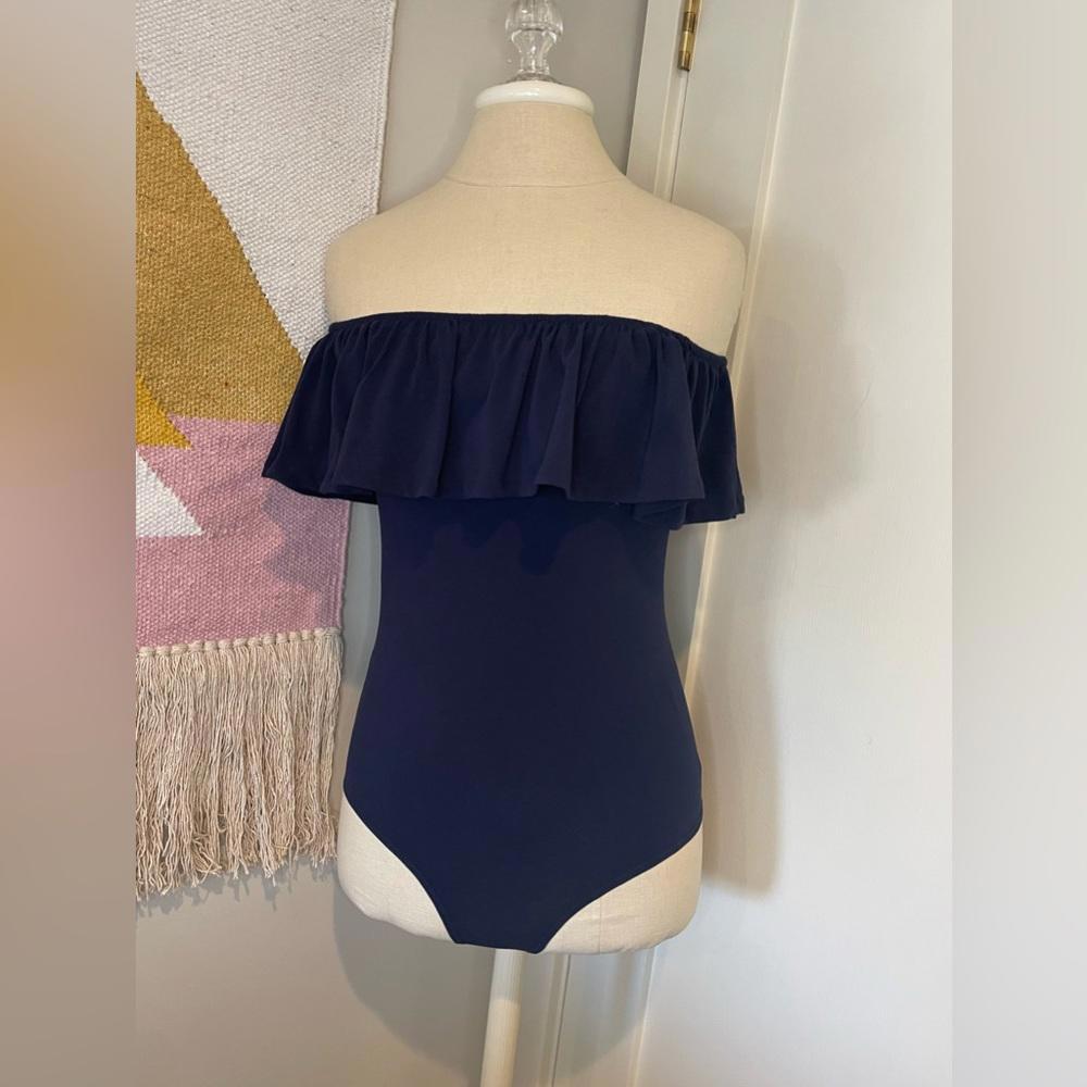 NWT- J.Crew- Off-Shoulder Ruffle Bodysuit- Women's Medium